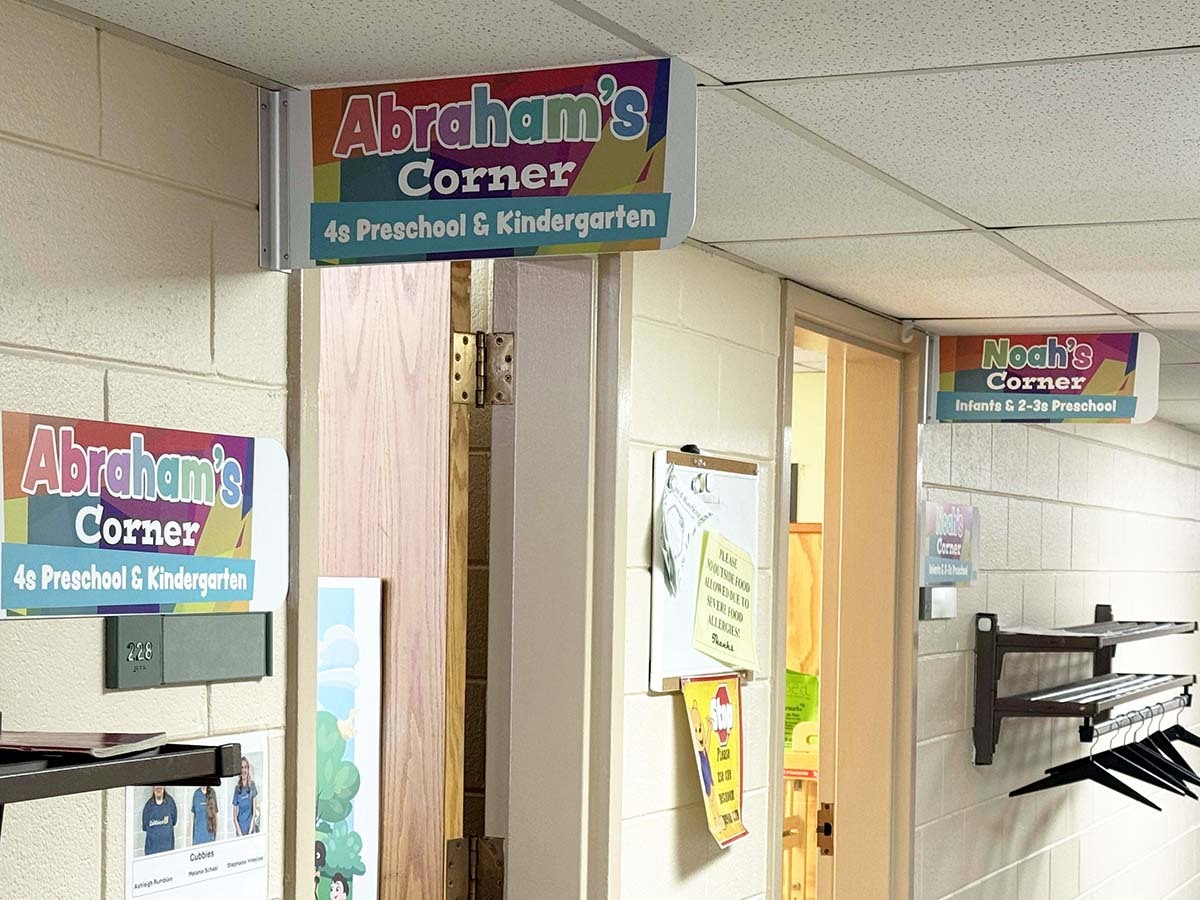 Childrens ministry consultation for event and classroom signage